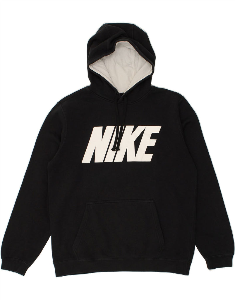 NIKE Mens Graphic Hoodie Jumper Medium Black Cotton | Vintage Nike | Thrift | Second-Hand Nike | Used Clothing | Messina Hembry 