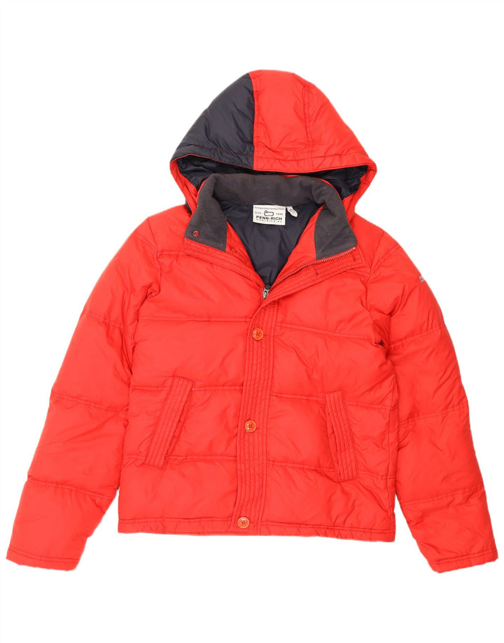 Woolrich Mens Penn-Rich Hooded Padded Jacket UK 38 Medium Red Nylon