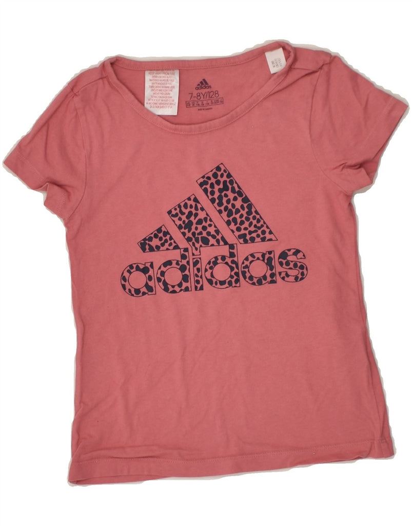 ADIDAS Girls Graphic T-Shirt Top 7-8 Years Pink Cotton | Vintage Adidas | Thrift | Second-Hand Adidas | Used Clothing | Messina Hembry 