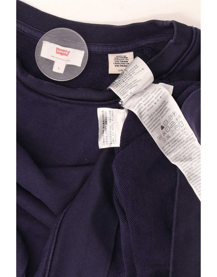 Levi's Mens Sweatshirt Jumper Large Navy Blue Cotton