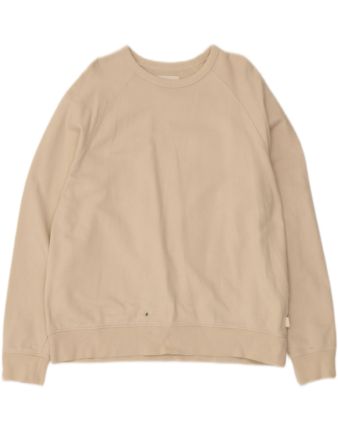 Marks & Spencer Womens Sweatshirt Jumper UK 16 Large Beige Cotton