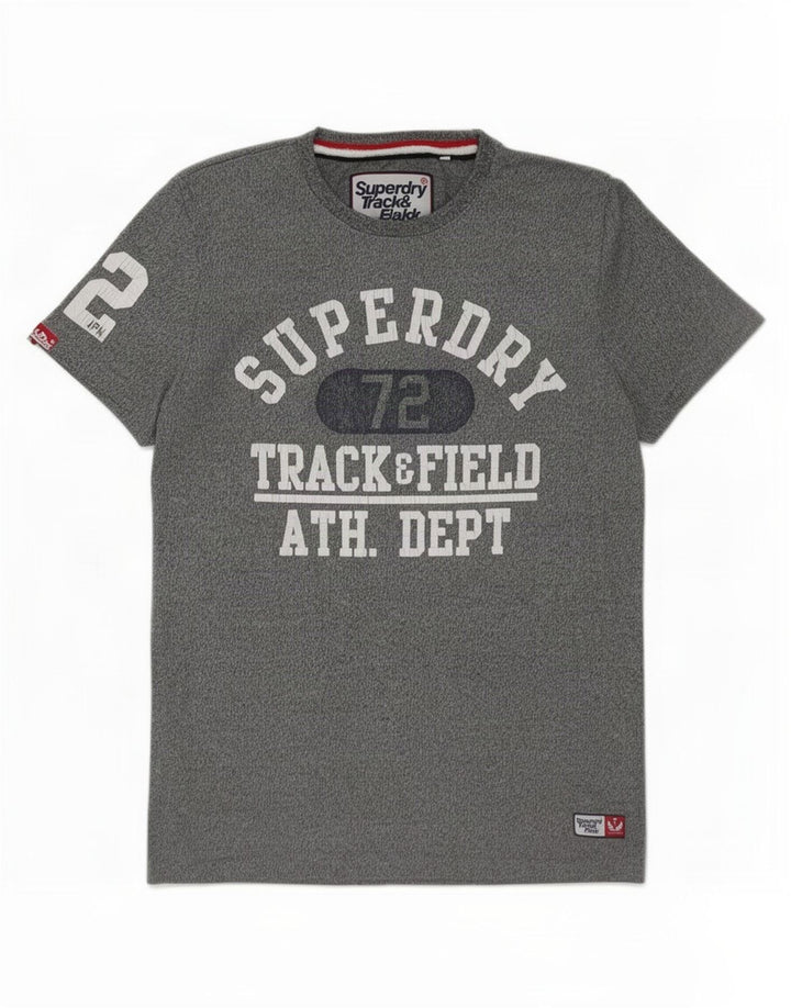 Superdry Mens Graphic T-Shirt Top Large Grey Cotton