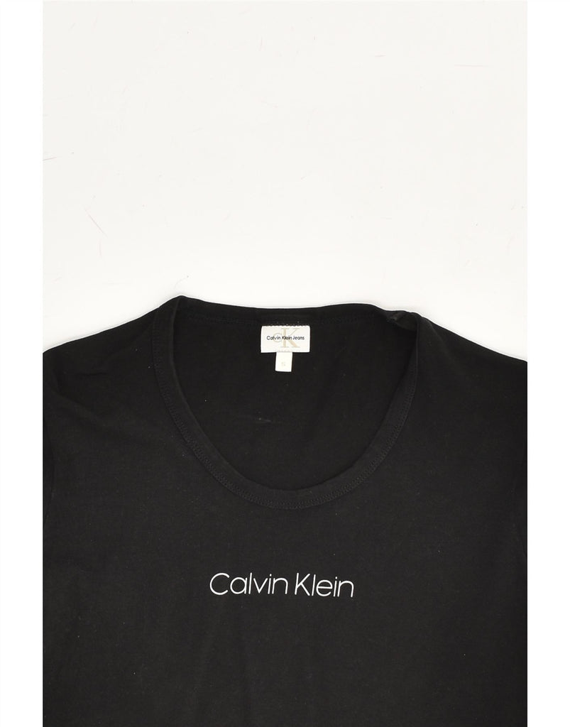 CALVIN KLEIN Girls Graphic Top Long Sleeve 4-5 Years Small Black | Vintage Calvin Klein | Thrift | Second-Hand Calvin Klein | Used Clothing | Messina Hembry 