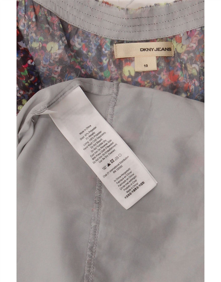 DKNY Womens Sleeveless Tiered Dress US 10 Large Multicoloured Floral