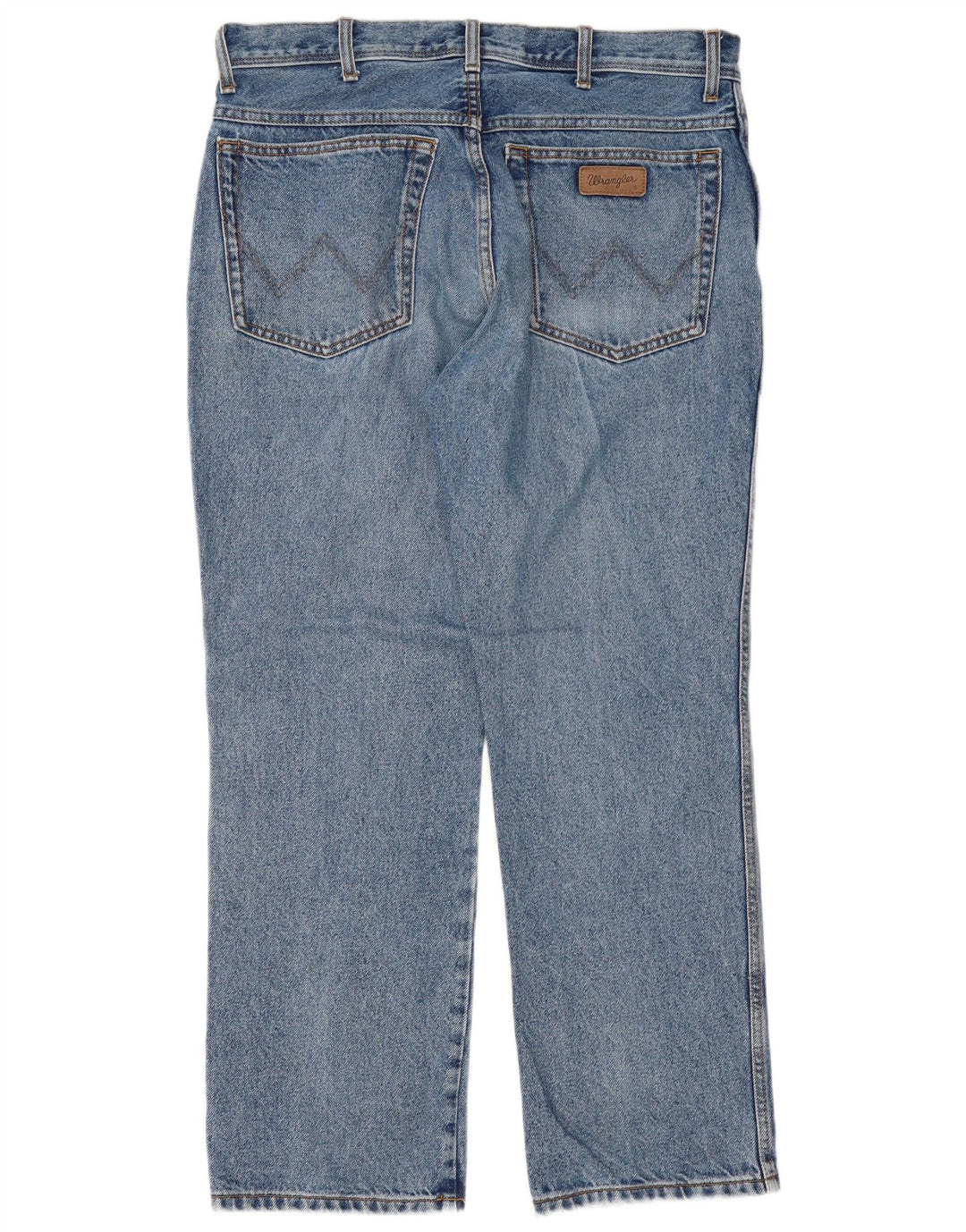 Wrangler Mens Regular Fit Straight Jeans W36 L30 Blue Cotton