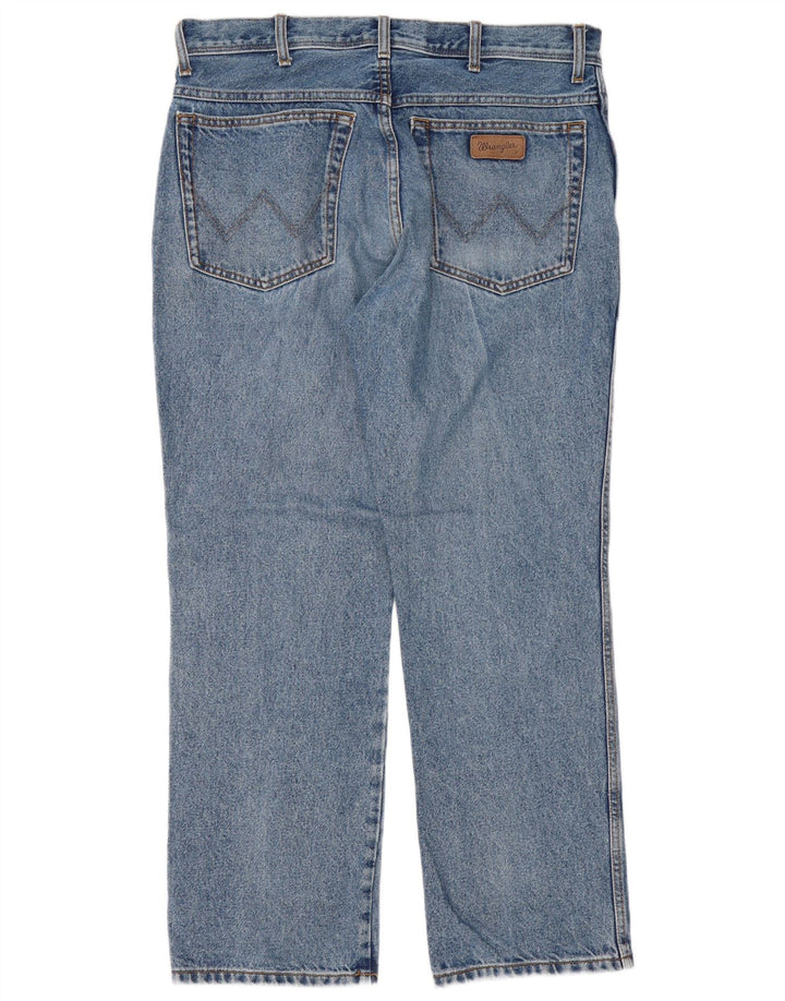 Wrangler Mens Regular Fit Straight Jeans W36 L30 Blue Cotton