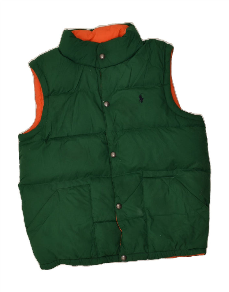 POLO RALPH LAUREN Boys Padded Reversible Gilet 12-13 Years Large Green | Vintage Polo Ralph Lauren | Thrift | Second-Hand Polo Ralph Lauren | Used Clothing | Messina Hembry 