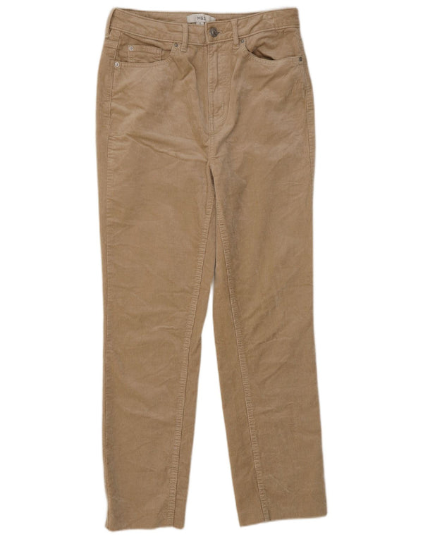 Marks & Spencer Womens Straight Corduroy Trousers UK 10 Small W27 L28 Beige
