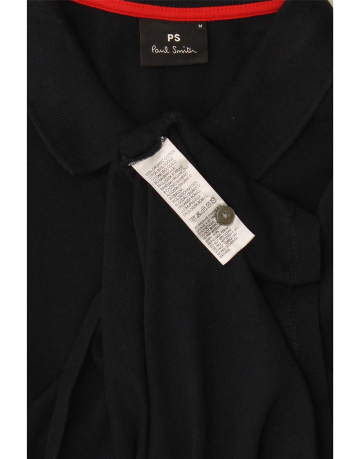 Paul Smith Mens Long Sleeve Polo Shirt Medium Navy Blue Cotton