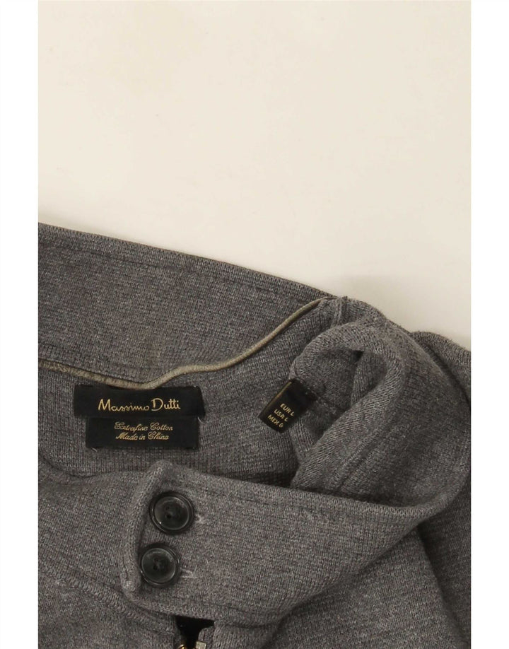 Massimo Dutti Womens Cardigan Sweater UK 16 Large Grey