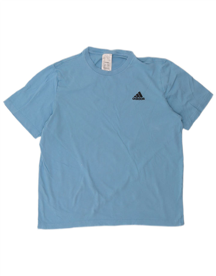 Adidas Mens T-Shirt Top Large Blue Cotton