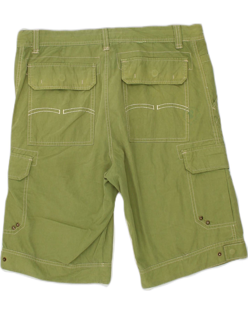 PYRAMID Mens Cargo Shorts IT 50 Large W35 Green Cotton | Vintage Pyramid | Thrift | Second-Hand Pyramid | Used Clothing | Messina Hembry 