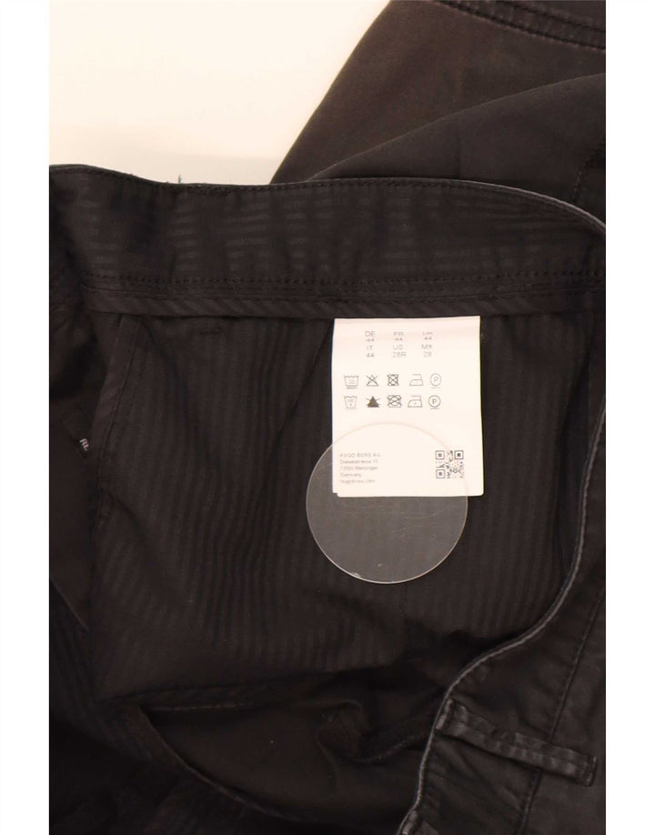 Hugo Boss Mens Chino Shorts W28 Small Black Cotton