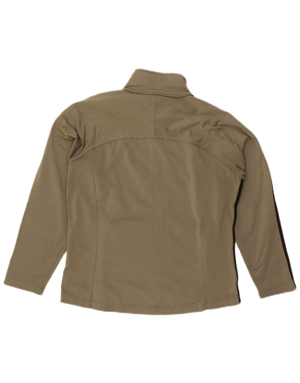 Asics Mens Tracksuit Top Jacket Medium Khaki Polyester