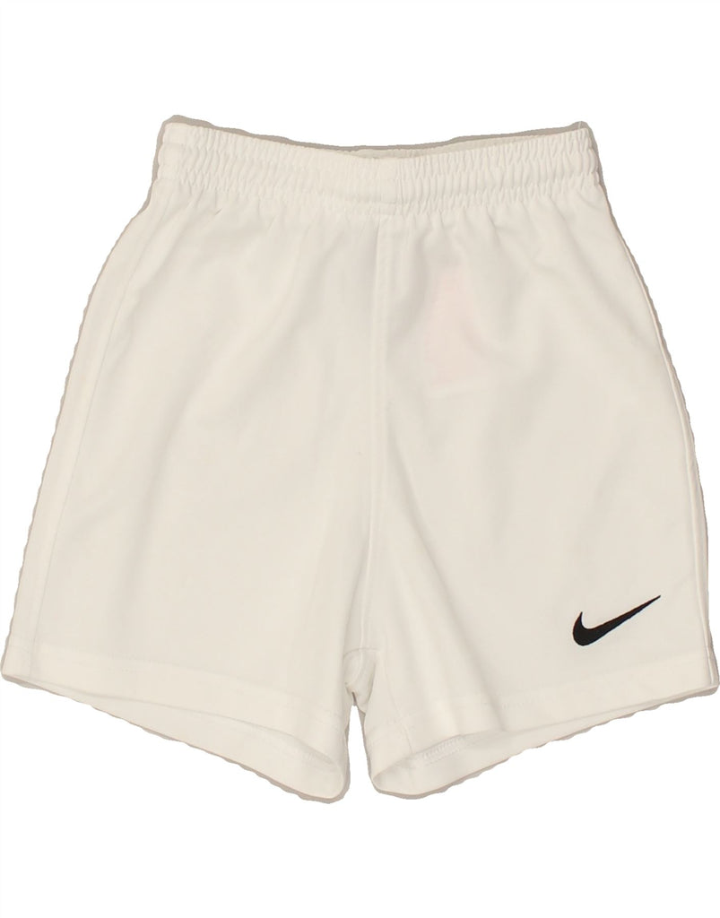 NIKE Boys Sport Shorts 6-7 Years XS  White Polyester | Vintage Nike | Thrift | Second-Hand Nike | Used Clothing | Messina Hembry 