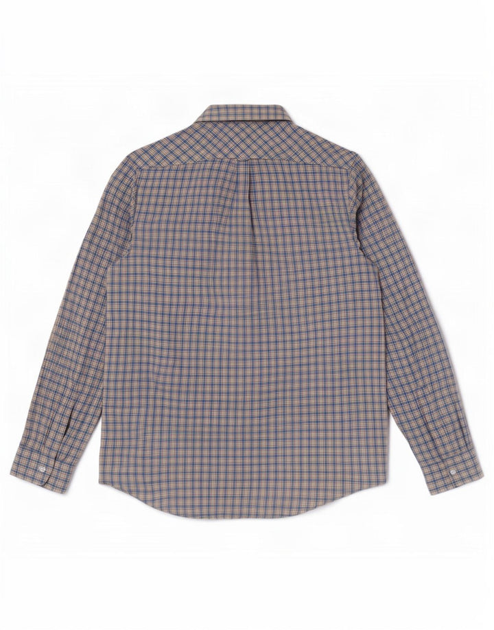 James Pringle Mens Flannel Shirt Medium Blue Check Polyester