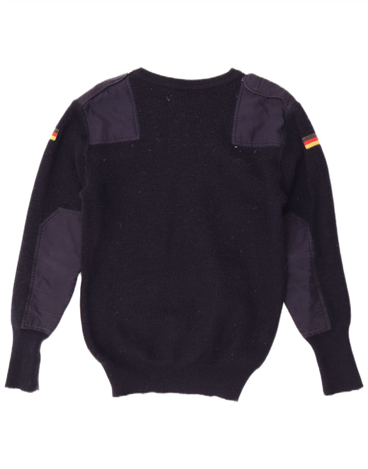 Vintage Mens Military Crew Neck Jumper Sweater IT 48 Medium Navy Blue