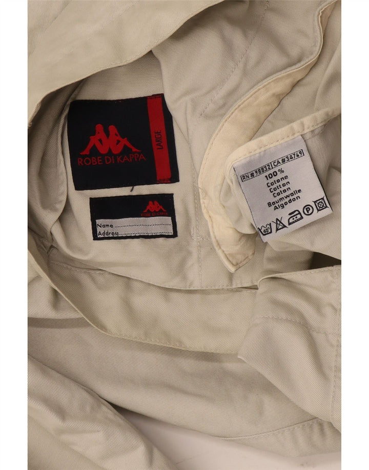 Kappa Mens Bomber Jacket UK 40 Large Beige Cotton