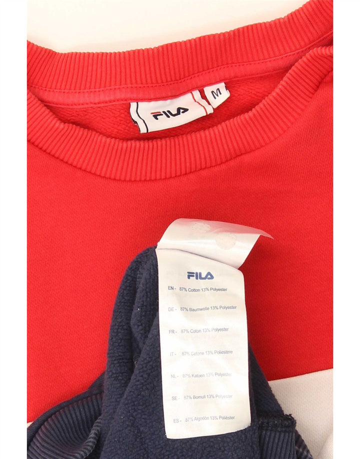 Fila Mens Graphic Sweatshirt Jumper Medium Multicoloured Colourblock Cotton