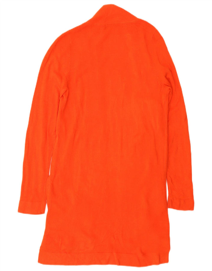 Marks & Spencer Womens Longline Open Cardigan Sweater UK 12 Medium Orange