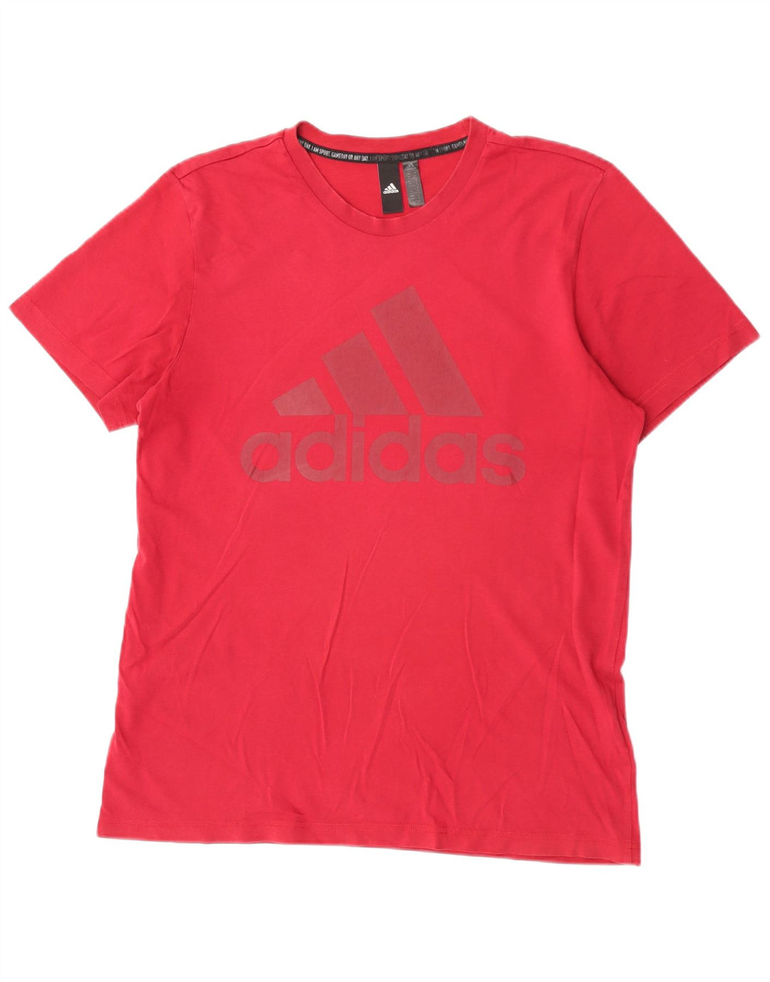 Adidas Mens Graphic T-Shirt Top Medium Burgundy Cotton