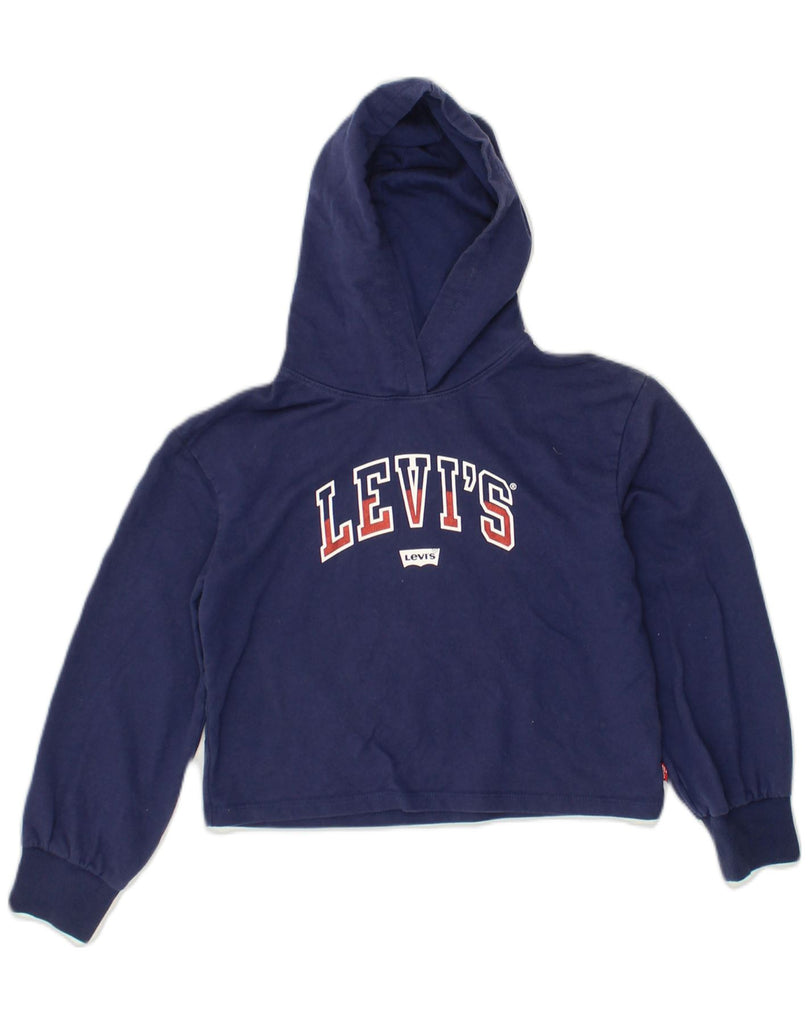 LEVI'S Girls Graphic Hoodie Jumper 11-12 Years Navy Blue Cotton | Vintage Levi's | Thrift | Second-Hand Levi's | Used Clothing | Messina Hembry 