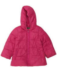 BENETTON Baby Girls Padded Coat 18-24 Months Pink Polyester