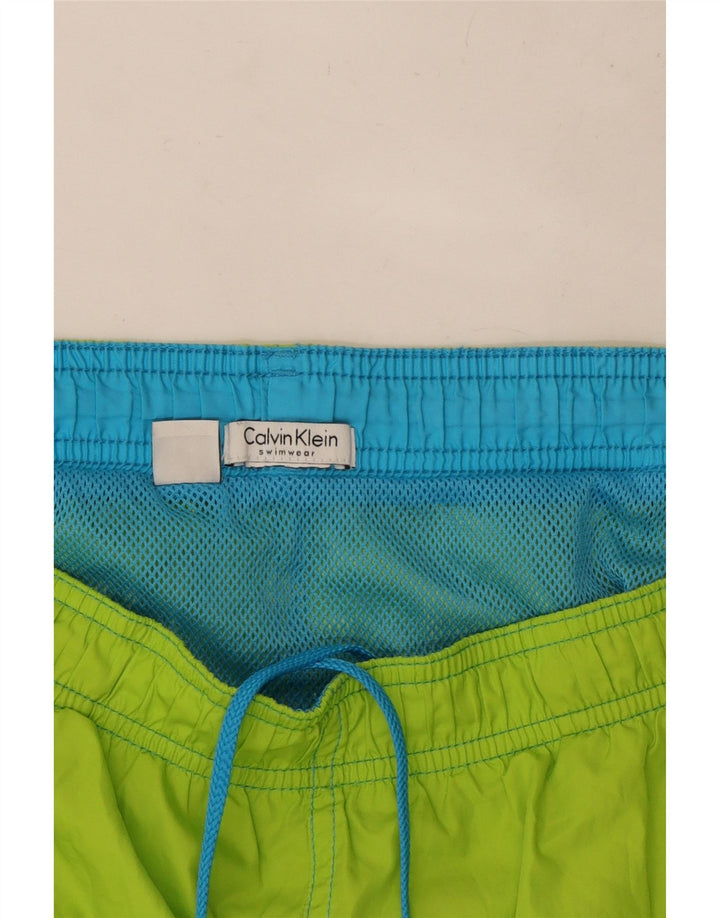 Calvin Klein Womens Graphic Swimming Shorts UK 14 Medium Green