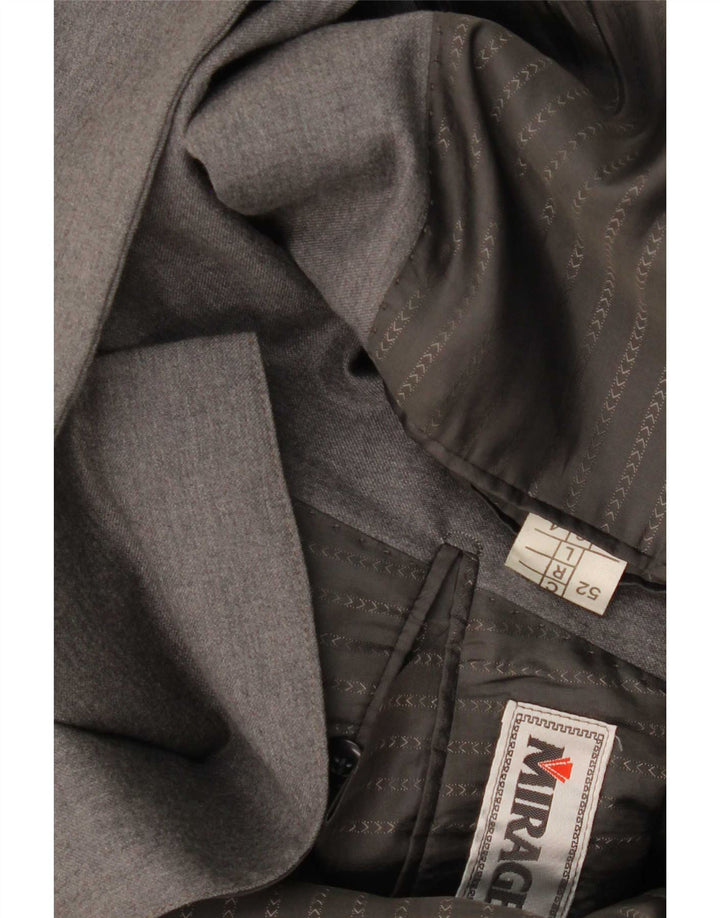 Mirage Mens Double Breasted Blazer Jacket IT 52 XL Grey Merino Wool