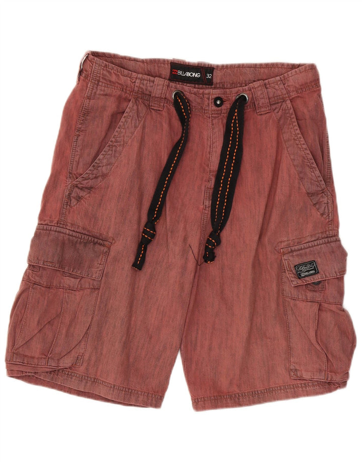 Billabong Mens Cargo Shorts W32 Medium  Red Cotton