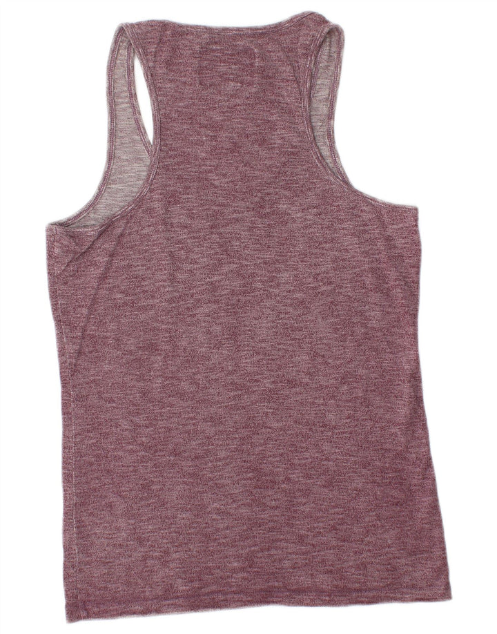 SUPERDRY Mens Vest Top Small Burgundy Cotton