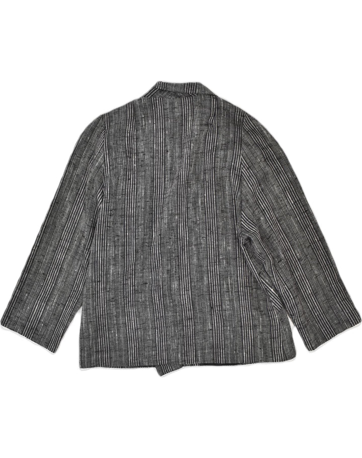 VINTAGE Womens Double Breasted Blazer Jacket EU 44 XL Grey Striped | Vintage | Thrift | Second-Hand | Used Clothing | Messina Hembry 