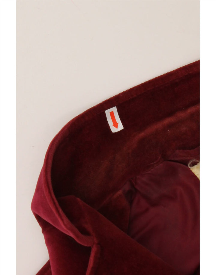 COUNTRY CASUALS Womens 2 Button Velvet Blazer Jacket UK 14 Large Burgundy