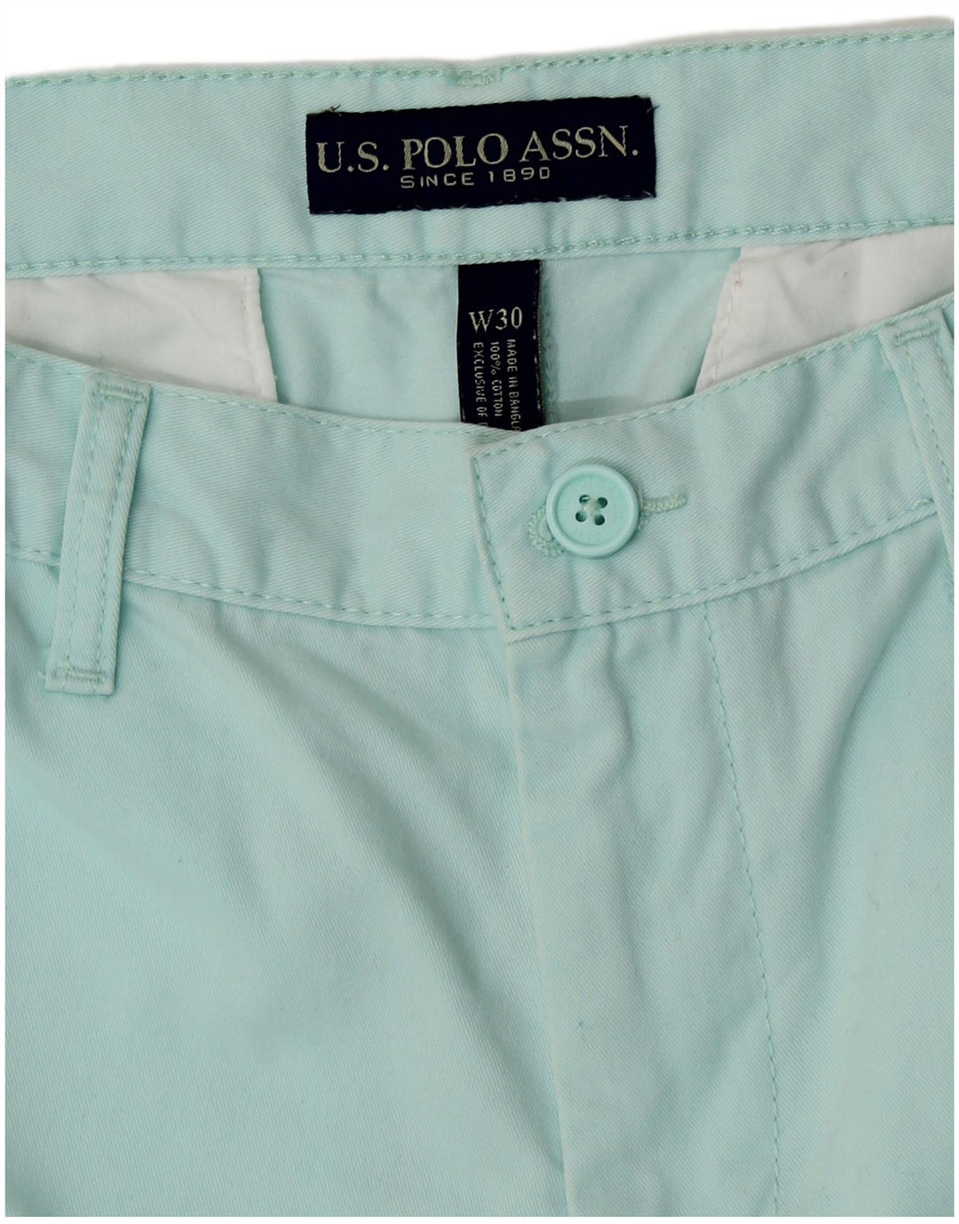 U.S. POLO ASSN. Mens Chino Shorts W30 Medium Blue Cotton