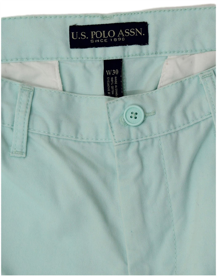 U.S. POLO ASSN. Mens Chino Shorts W30 Medium Blue Cotton