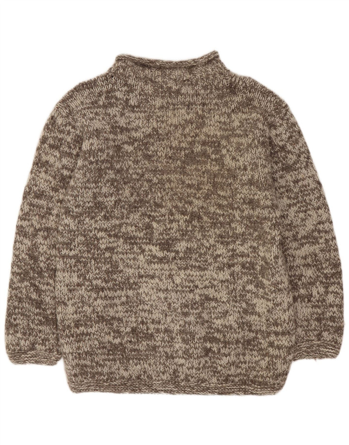 Vintage Womens Boat Neck Jumper Sweater UK 16 Large Grey Flecked Wool