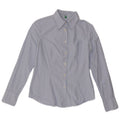 Benetton Womens Shirt UK 12 Medium Blue Striped