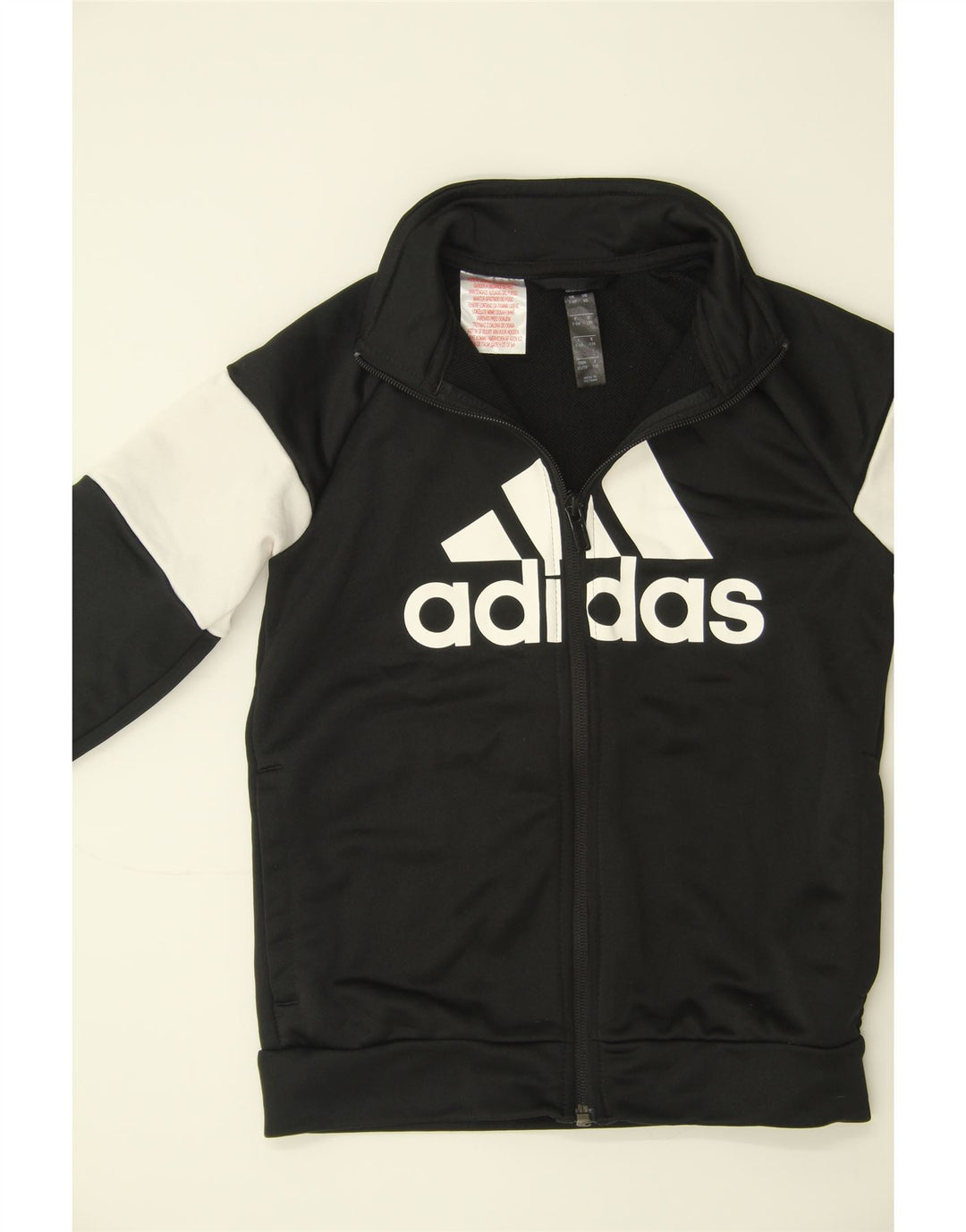 ADIDAS Boys Graphic Tracksuit Top Jacket 7-8 Years Black Colourblock Vintage Adidas and Second-Hand Adidas from Messina Hembry 