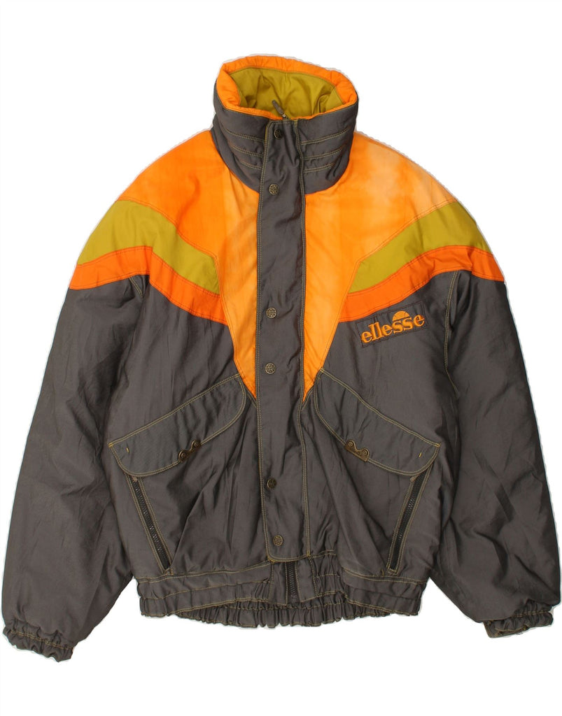 ELLESSE Mens Ski Jacket IT 50 Large Yellow Colourblock Polyamide | Vintage Ellesse | Thrift | Second-Hand Ellesse | Used Clothing | Messina Hembry 