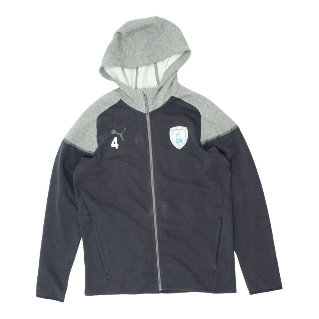 Al-Wakrah SC Puma Mens Grey Full Zip Hoodie | Qatari Football Sportswear | Vintage Messina Hembry | Thrift | Second-Hand Messina Hembry | Used Clothing | Messina Hembry 