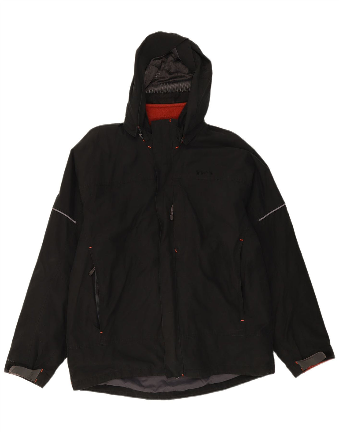 TIMBERLAND Mens Hooded Windbreaker Jacket UK 38 Medium Black Polyester