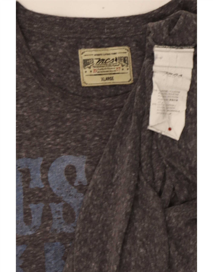 Marlboro Classics Mens Graphic T-Shirt Top XL Grey Flecked Polyester