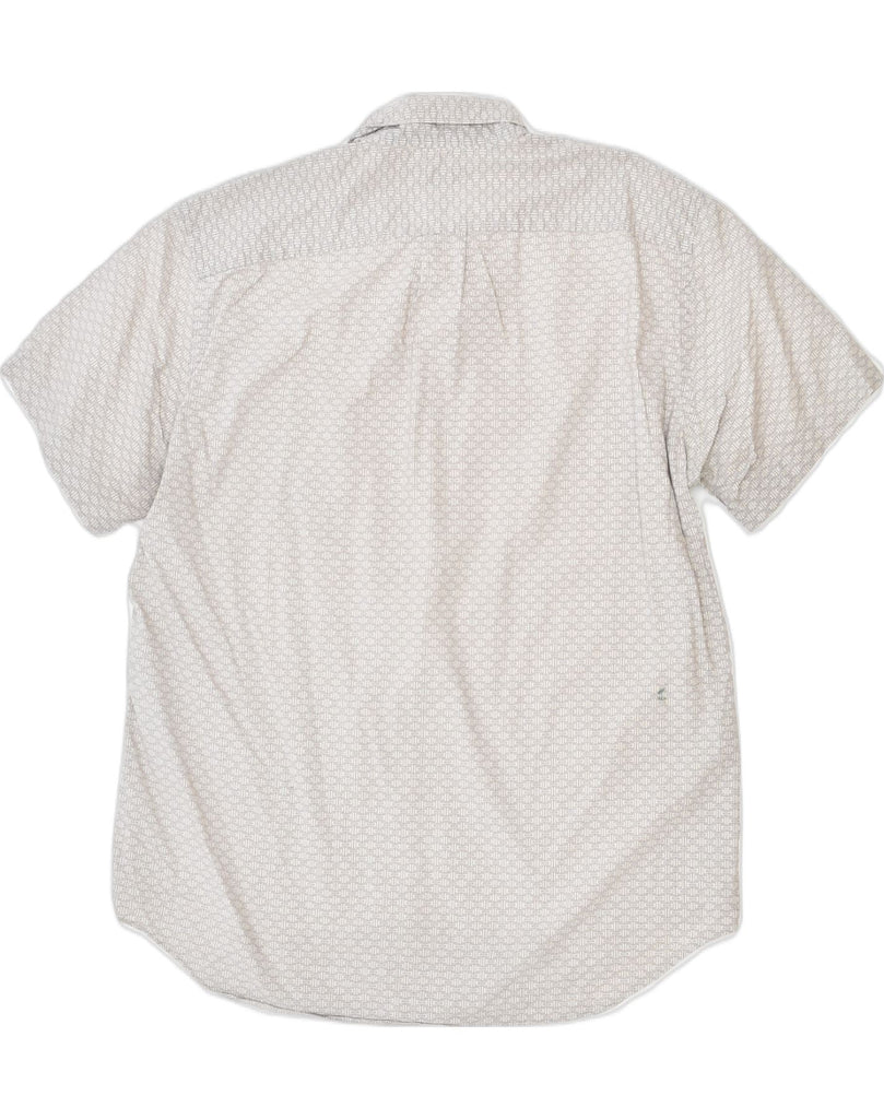 J. CREW Mens Short Sleeve Shirt Large Grey Geometric Cotton | Vintage | Thrift | Second-Hand | Used Clothing | Messina Hembry 