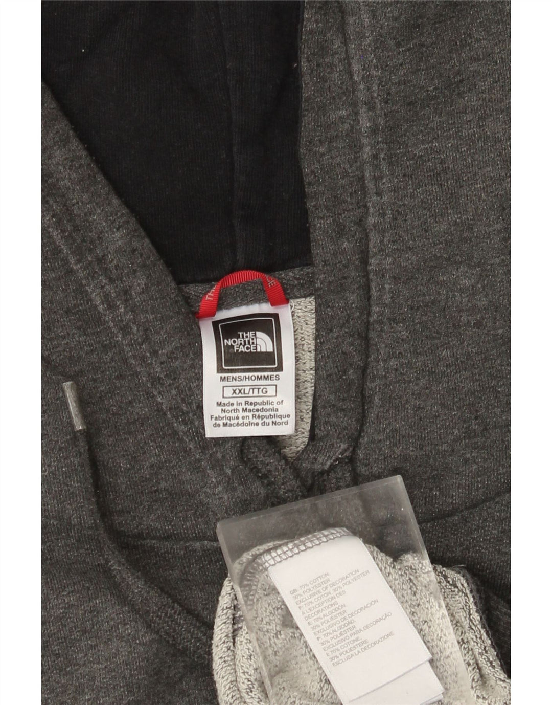 The North Face Mens Graphic Hoodie Jumper 2XL Grey Cotton