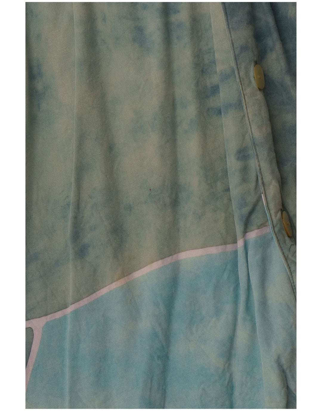 VINTAGE Mens Abstract Pattern Shirt XL Blue Rayon