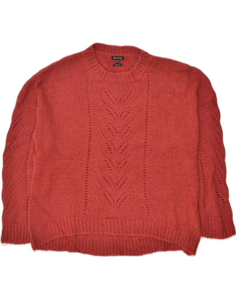 MASSIMO DUTTI Womens Oversized Crew Neck Jumper Sweater UK 16 Large Red | Vintage Massimo Dutti | Thrift | Second-Hand Massimo Dutti | Used Clothing | Messina Hembry 