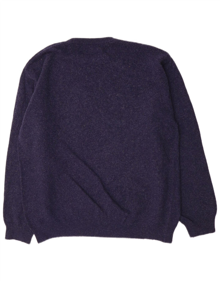 Marlboro Classics Mens Crew Neck Jumper Sweater 2XL Navy Blue Wool