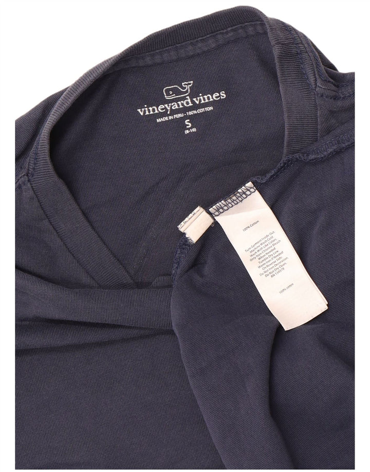 VINEYARD VINES Boys Graphic Top Long Sleeve 8-9 Years Small Blue Christmas