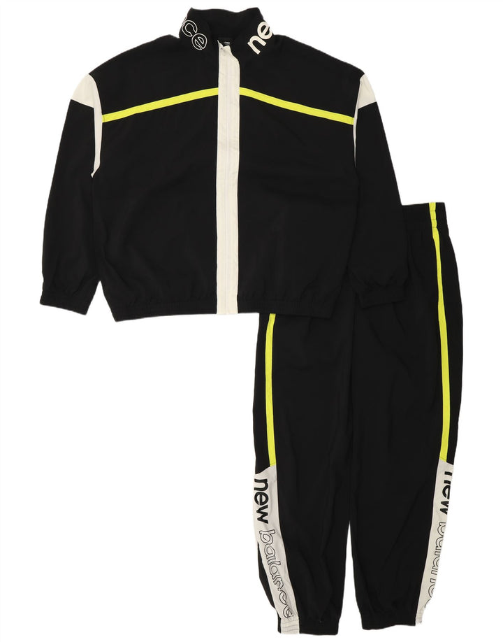 New Balance Mens Graphic Full Tracksuit Medium Black Colourblock Polyester