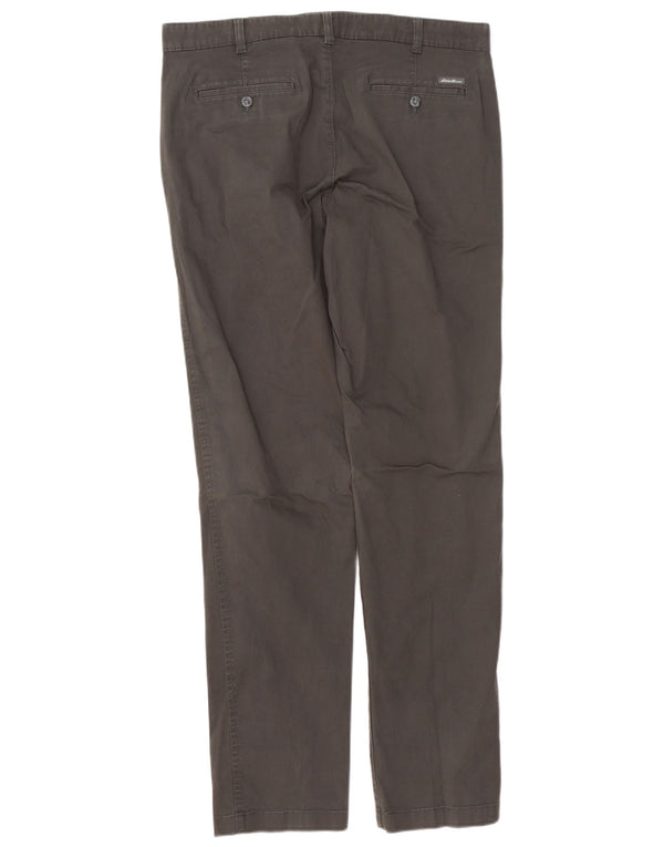 EDDIE BAUER Mens Straight Chino Trousers W36 L34 Grey Cotton